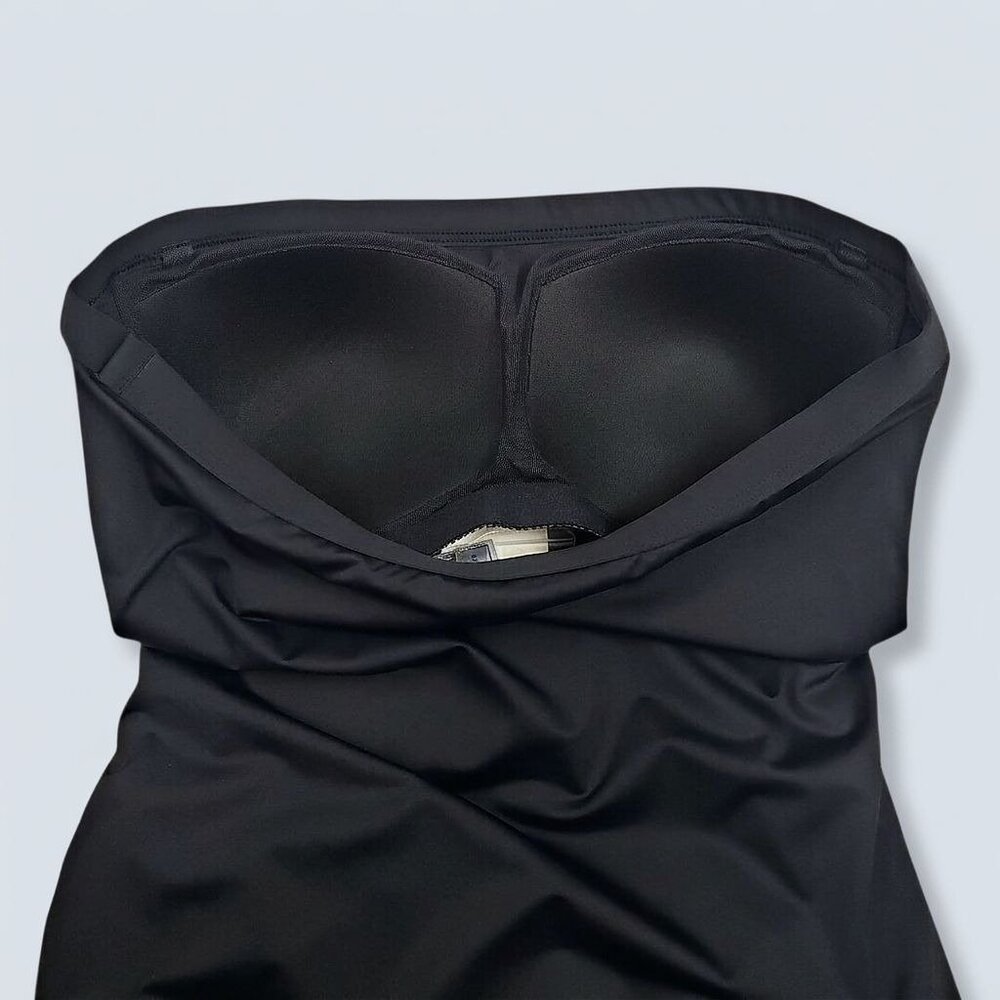 Tommy Bahama Pearl Shirred Bandeau One Piece Convertible Halter Black Women's 8 - Picture 12 of 16